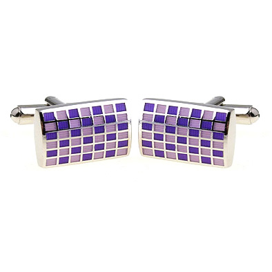 Silver with Purple and Pink Squares Cufflinks.jpg